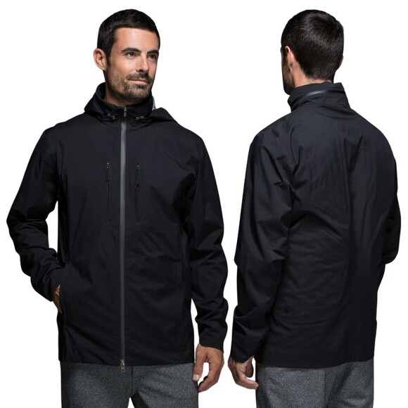 Lululemon Panelled Warmth Jacket XL Black Primaloft Wet Weather Stowable Hood - Picture 1 of 16